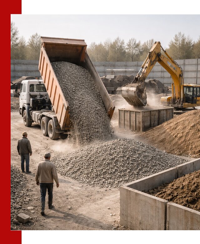 Доставка нерудных материалов с погрузкой и разгрузкой в Белогорске