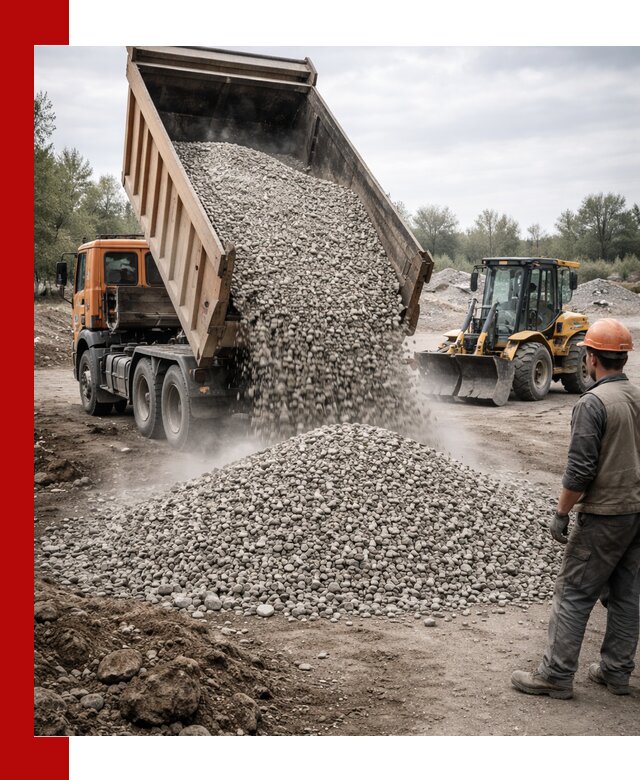 Доставка щебня в Белогорске крупными и мелкими фракциями