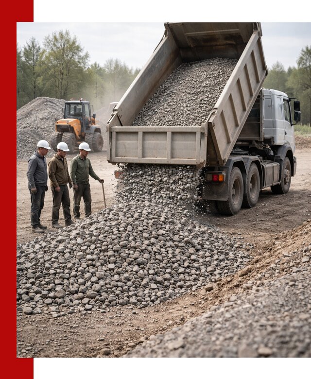 Доставка гравийного щебня фракции 70-120 в Белогорске