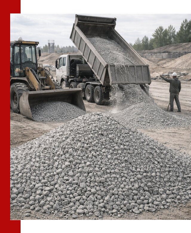 Доставка известнякового щебня фр. 5–20 в Белогорске