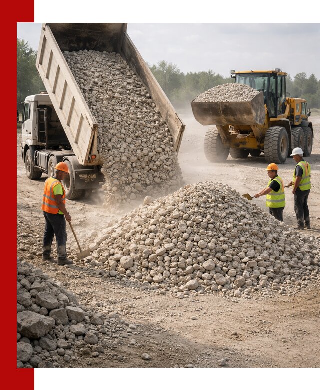 Доставка известнякового щебня фр. 40-70 в Белогорске