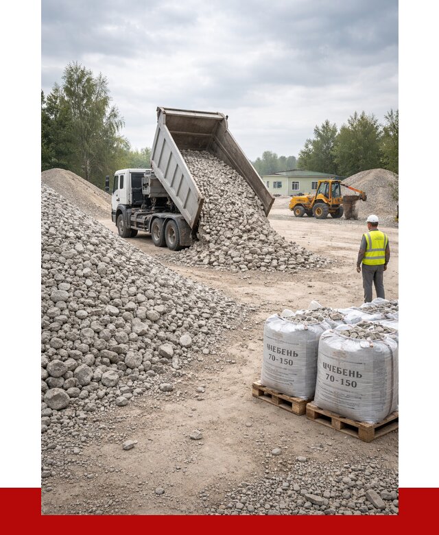 Известняковый щебень фракция 70-150 в Белогорске от 1275 р. | ПРОНЕРУДБгк