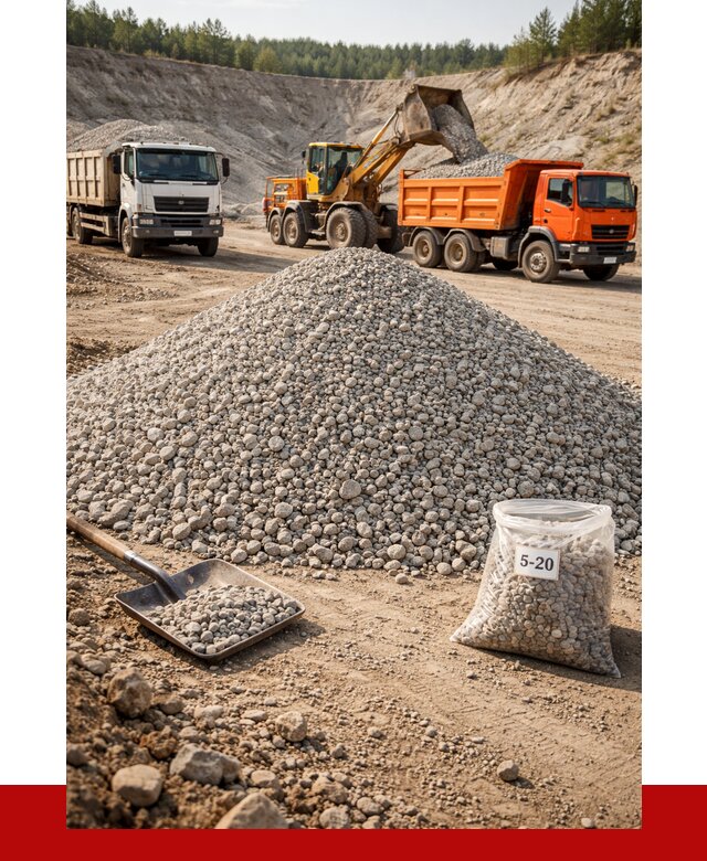 Доломитовый щебень фр. 5-20 в Белогорске от 4285 р. | ПРОНЕРУДБгк