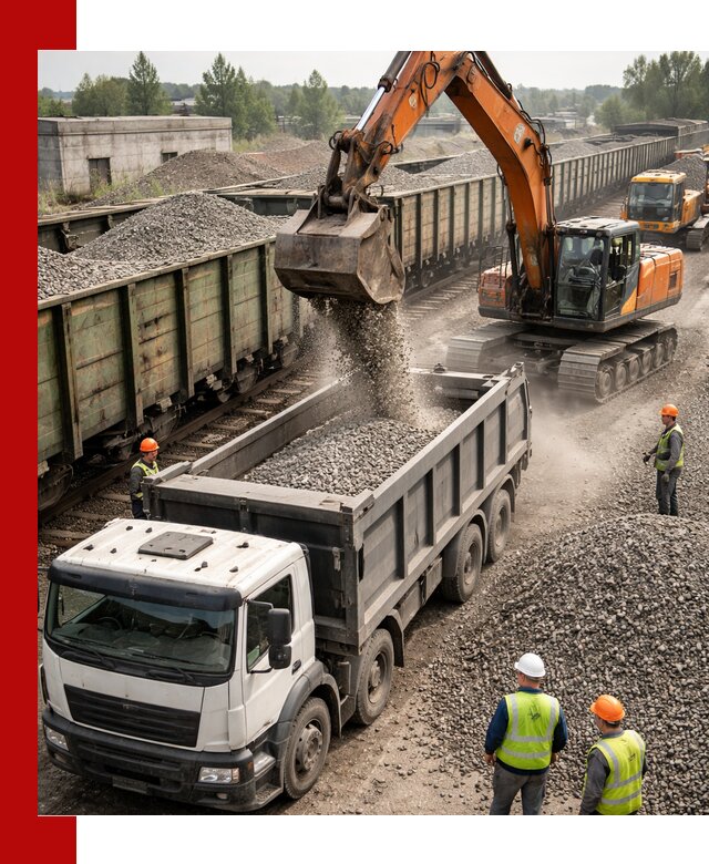 Железнодорожный щебень фракция 25–60 для поставок в Белогорске