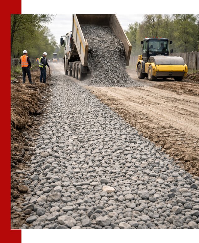 Доставка щебня для отсыпки дорог в Белогорске высокого качества