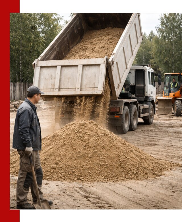 Доставка и продажа песка с разгрузкой в Белогорске