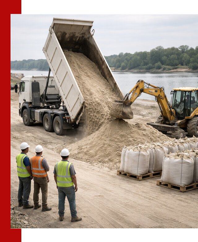 Доставка речного песка в Белогорске самосвалами и погрузкой