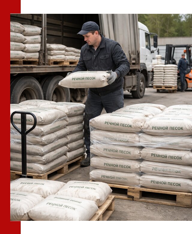 Речной песок в мешках с доставкой в Белогорске