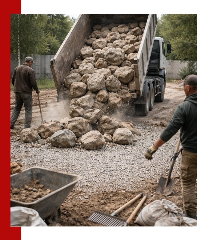 Доставка и укладка булыжника в Белогорске