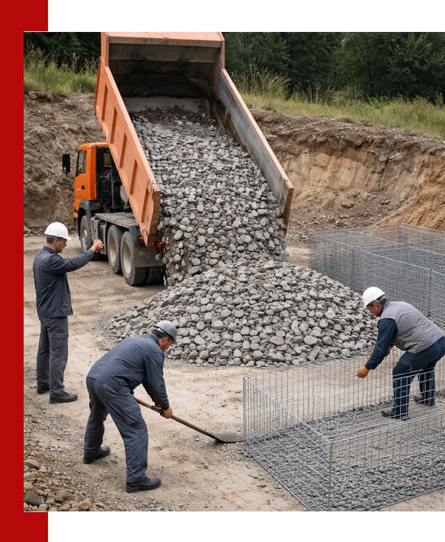 Камень для габионов с доставкой в Белогорске быстро и надёжно