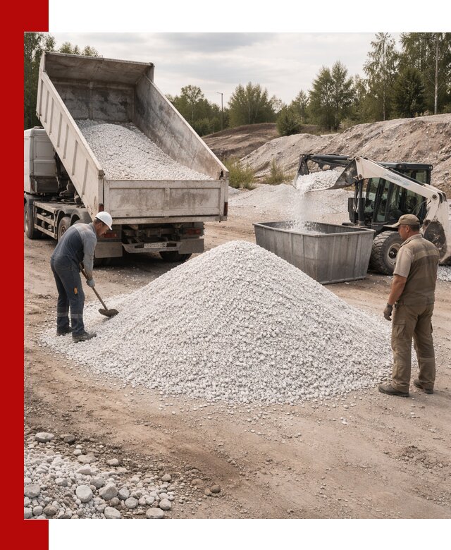 Доставка и продажа белой мраморной крошки в Белогорске