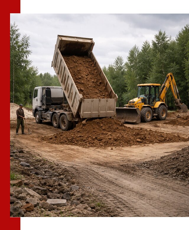 Доставка суглинка самосвалами в Белогорске подсыпка и планировка