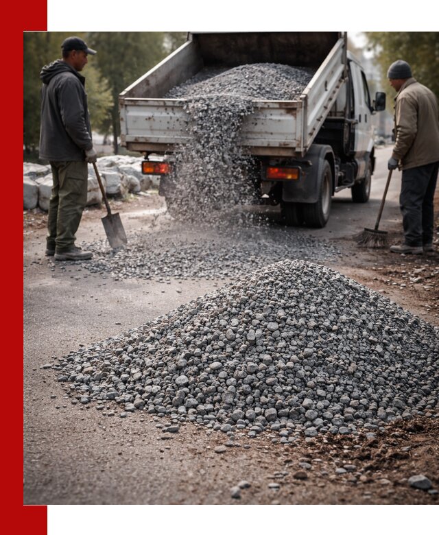 Гранитная крошка для посыпки дорог и тротуаров в Белогорске