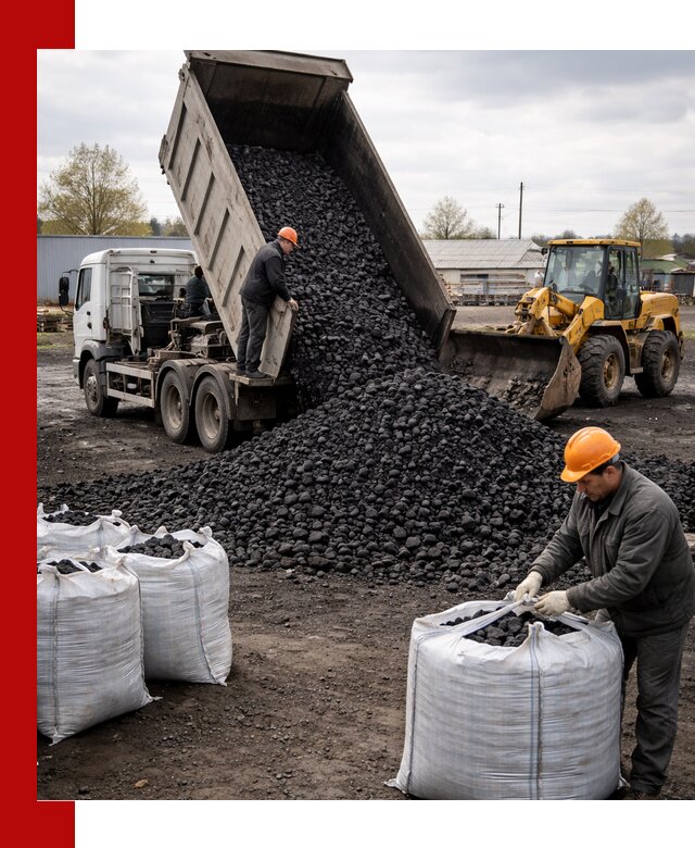 Доставка каменного угля в Белогорске оптом и в розницу