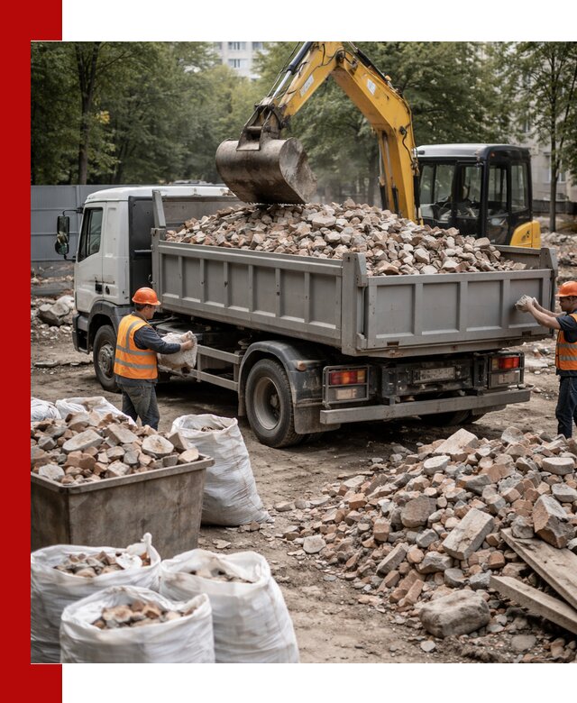 Вывоз строительного мусора в Белогорске с самосвалами и контейнерами