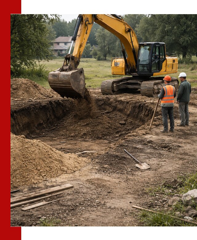 Рытье котлована под фундамент в Белогорске (быстро и недорого)