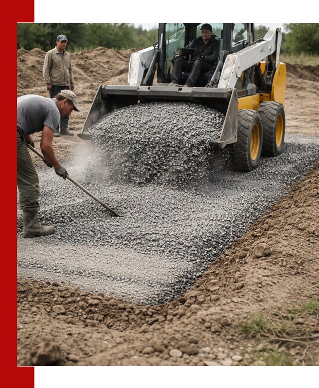 Устройство щебеночной подушки в Белогорске для дорог и фундаментов